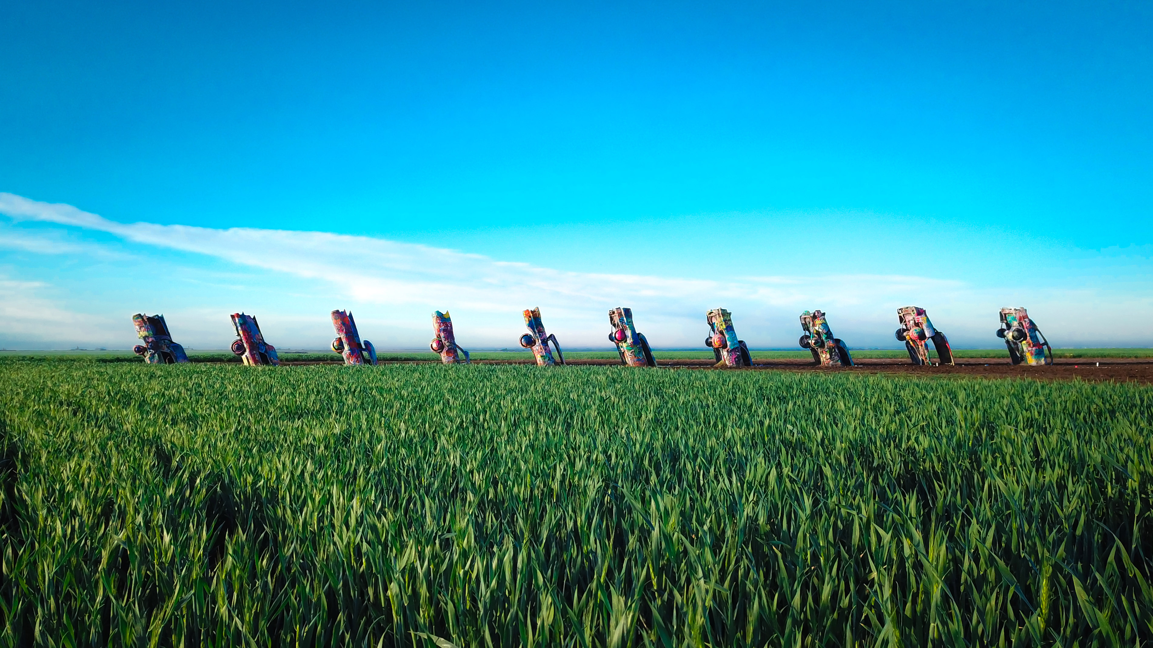 Cadillac Ranch, a roadside stop along Route 66 in Amarillo, Texas Cadillac Ranch, a roadside stop along Route 66 in Amarillo, Texas