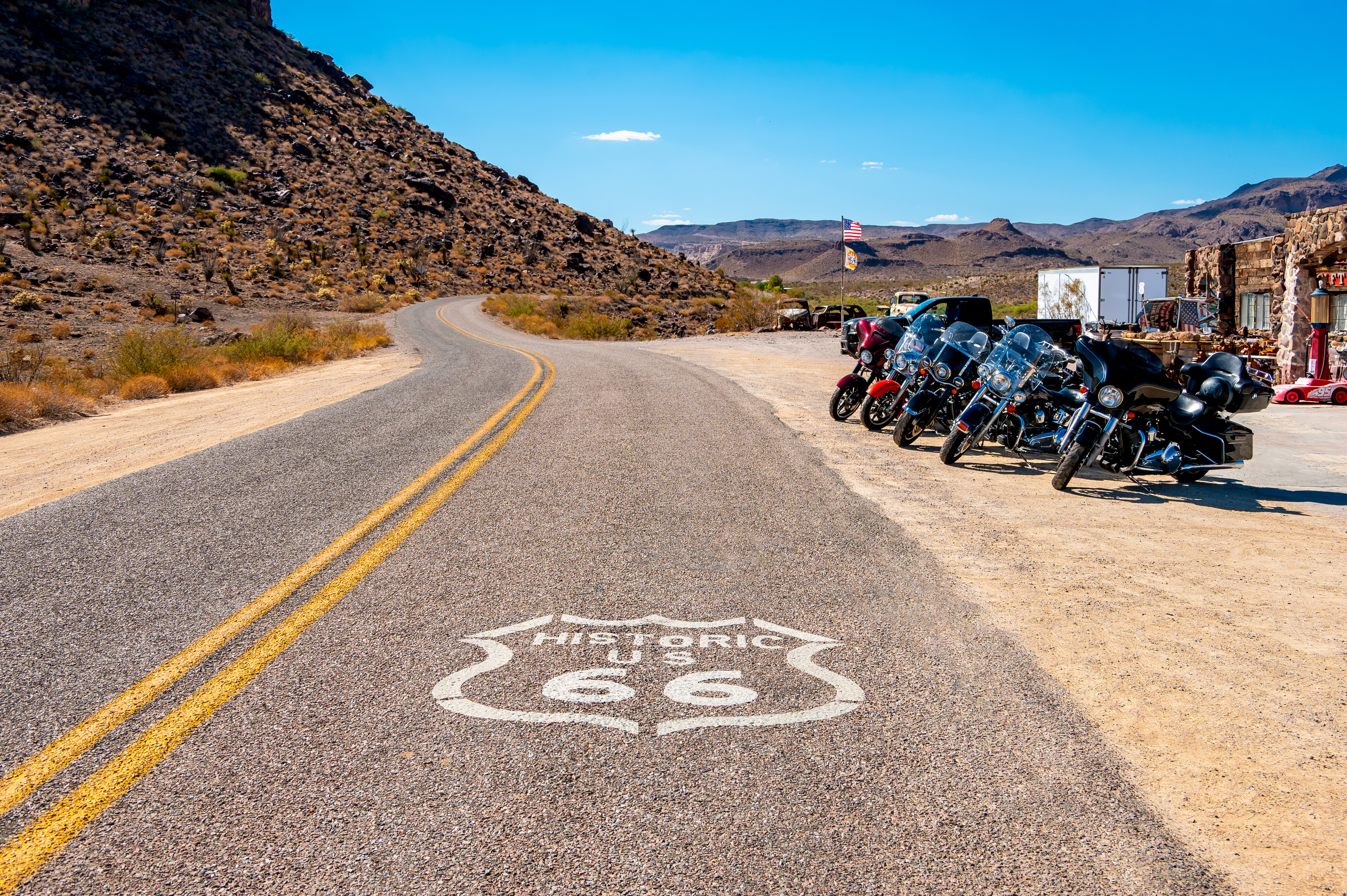 Historic Route 66 highway shield in Arizona