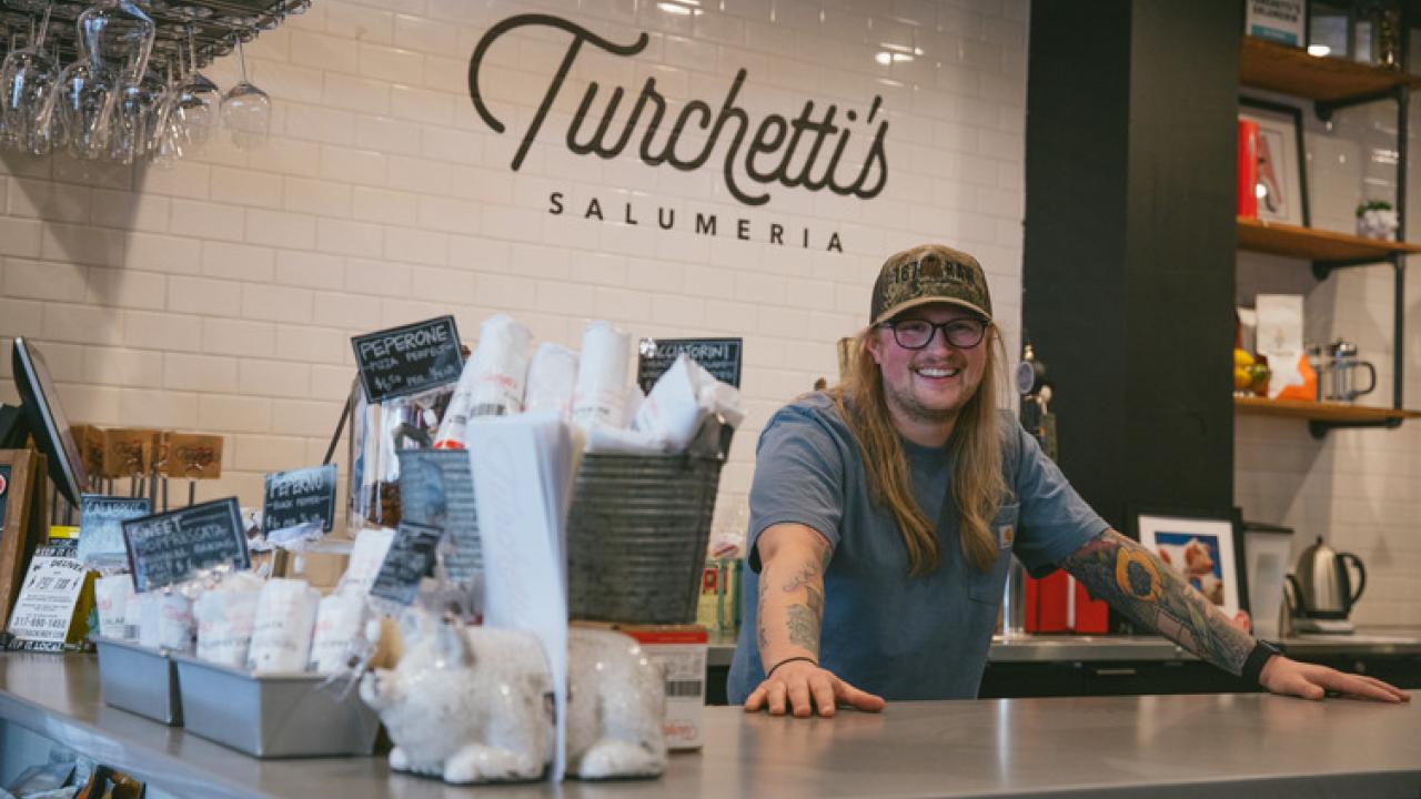 A welcoming face at Turchetti's Salumeria in Indianapolis, Indiana A welcoming face at Turchetti's Salumeria in Indianapolis, Indiana