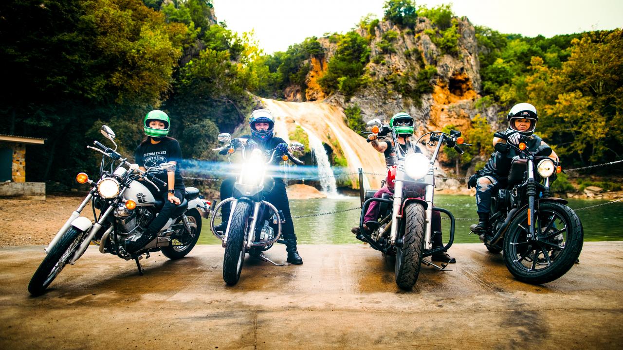 Members of The Litas at Turner Falls Park in Oklahoma