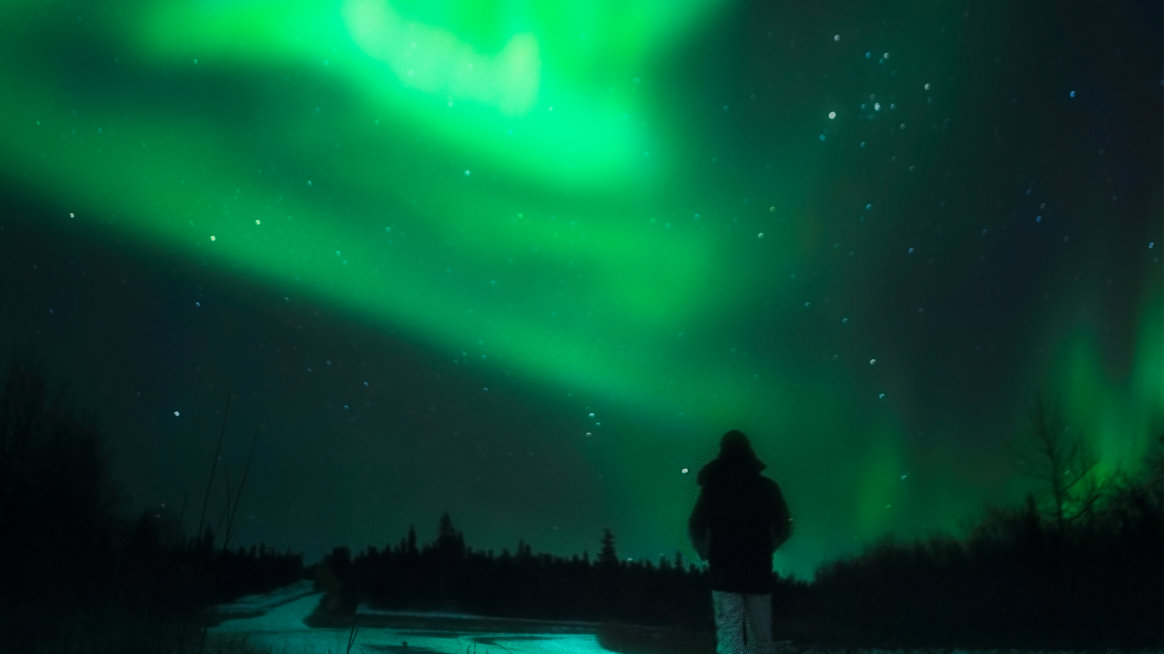 Viewing the Northern Lights near Fairbanks, Alaska