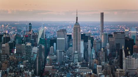 View of the iconic New York City skyline View of the iconic New York City skyline