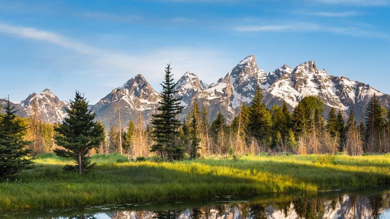 Impresionantes vistas a las montañas del Grand Teton National Park, Wyoming Impresionantes vistas a las montañas del Grand Teton National Park, Wyoming
