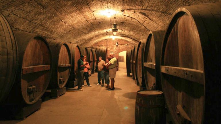 Touring the underground cellars at Brotherhood Winery in New York Touring the underground cellars at Brotherhood Winery in New York