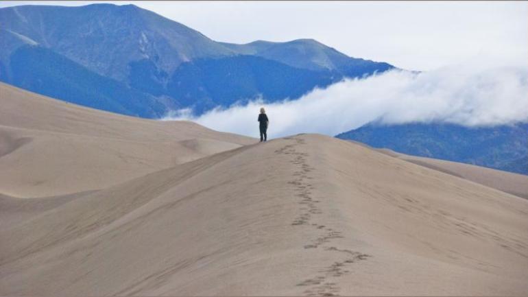 Exploring the terrain at Great Sand Dunes National Park Exploring the terrain at Great Sand Dunes National Park