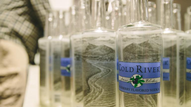 Maine Distilleries’ Cold River Vodka uses water from its namesake river, locally grown potatoes and wild, Maine blueberries in its flavored liquor. Maine Distilleries’ Cold River Vodka uses water from its namesake river, locally grown potatoes and wild, Maine blueberries in its flavored liquor.