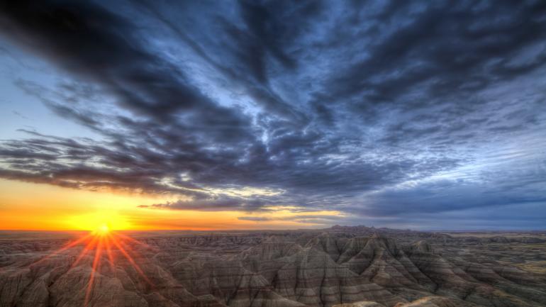 The sky can be as dramatic as the spectacularly eroded landscape of South Dakota’s Badlands National Park. The sky can be as dramatic as the spectacularly eroded landscape of South Dakota’s Badlands National Park.