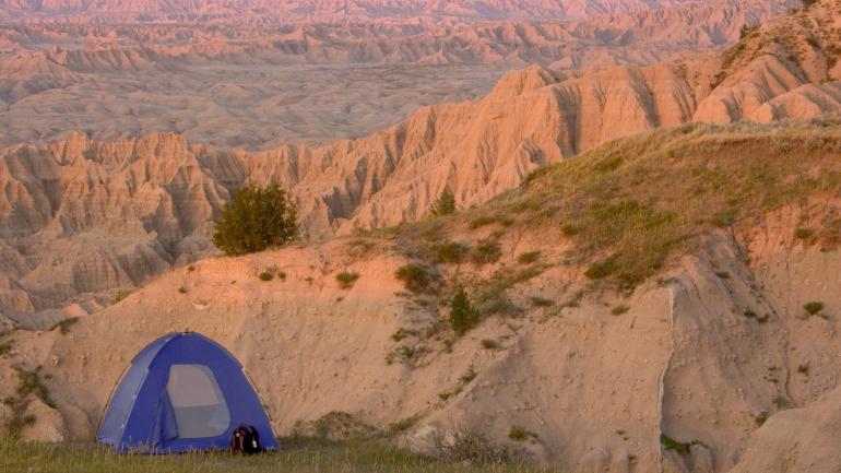 Hiking and camping trips in Southern Badlands National Park lead to sweeping views of the vast landscape. Hiking and camping trips in Southern Badlands National Park lead to sweeping views of the vast landscape.