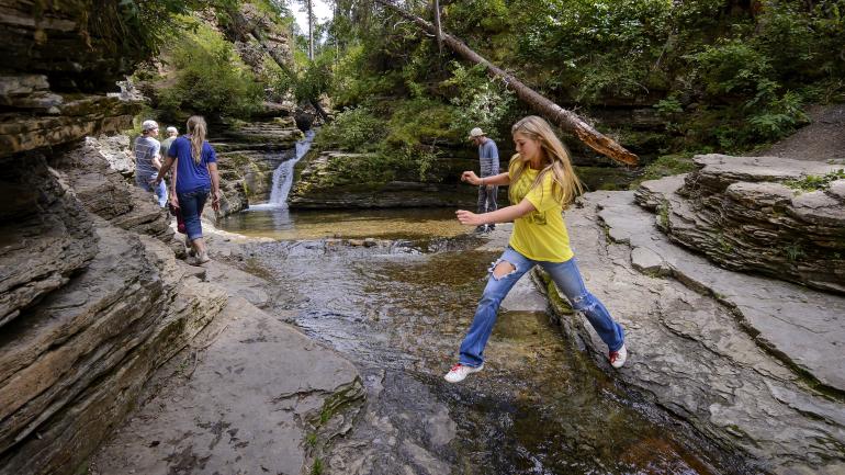 Devil’s Bathtub in Spearfish Canyon is a favorite hike along Sunshine Creek to a swimming hole. Devil’s Bathtub in Spearfish Canyon is a favorite hike along Sunshine Creek to a swimming hole.