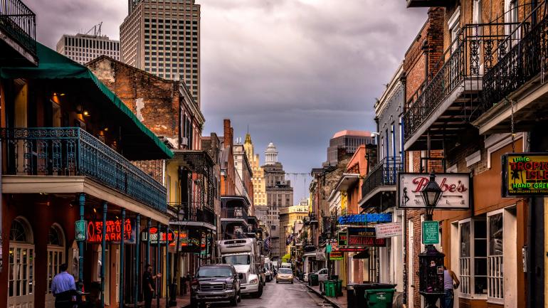 City street in the French Quarter in New Orleans, Louisiana City street in the French Quarter in New Orleans, Louisiana
