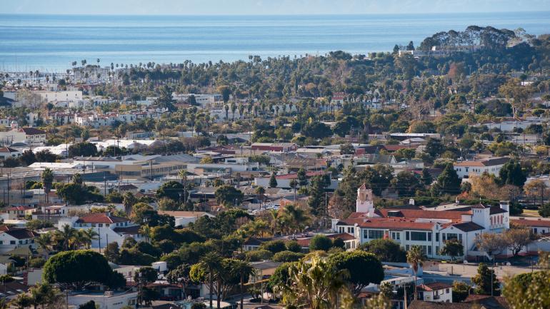 Santa Barbara cityscape on a sunny California day Santa Barbara cityscape on a sunny California day