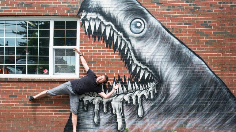 Playful graffiti in Portsmouth, New Hampshire Playful graffiti in Portsmouth, New Hampshire