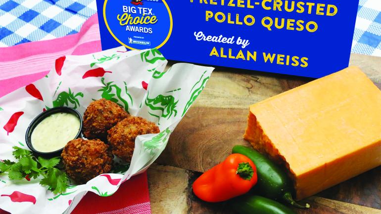 Chicken and cheese – rolled, spiced and deep-fried – is a delicious award-winner at the State Fair of Texas in Dallas Chicken and cheese – rolled, spiced and deep-fried – is a delicious award-winner at the State Fair of Texas in Dallas