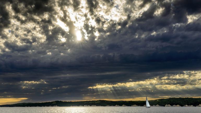 Near-constant winds make for great sailing on Lewis & Clark Lake near Yankton. Near-constant winds make for great sailing on Lewis & Clark Lake near Yankton.