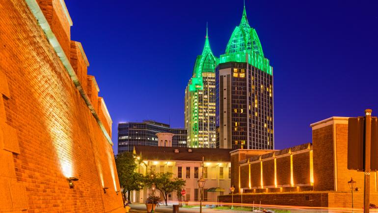 City lights in Mobile, Alabama City lights in Mobile, Alabama