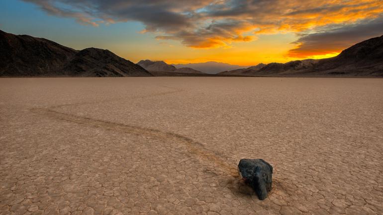 The traveling rocks at the Racetrack in Death Valley National Park have perplexed scientists and visitors for decades The traveling rocks at the Racetrack in Death Valley National Park have perplexed scientists and visitors for decades