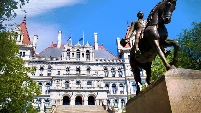 Entrance to the New York State Capitol Building in Albany, New York Entrance to the New York State Capitol Building in Albany, New York