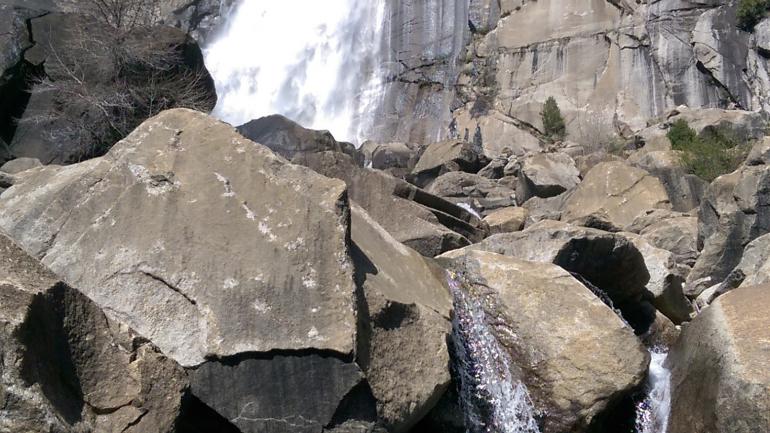 Ready to get wet? The heavy spray at Wapama Falls can be a welcome refreshment after a long hike. Ready to get wet? The heavy spray at Wapama Falls can be a welcome refreshment after a long hike.
