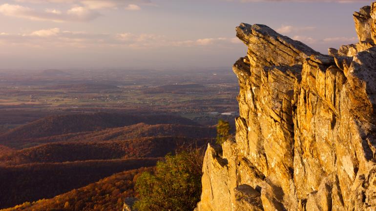 The hike to Humpback Rocks in Virginia is challenging but rewarding, with sweeping views of the surrounding mountains and forest. The hike to Humpback Rocks in Virginia is challenging but rewarding, with sweeping views of the surrounding mountains and forest.