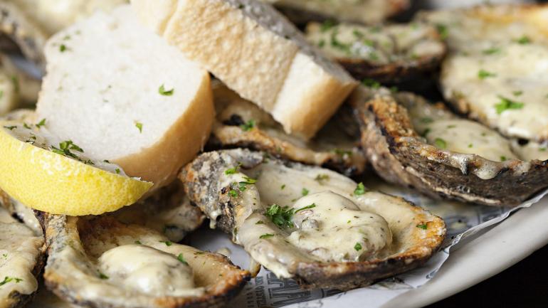 Oysters on the half shell in New Orleans, Louisiana Oysters on the half shell in New Orleans, Louisiana