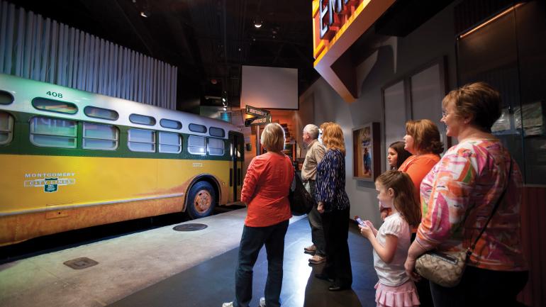 At the Rosa Parks Museum in Montgomery, Alabama, experiencing the emotion of the bus boycott At the Rosa Parks Museum in Montgomery, Alabama, experiencing the emotion of the bus boycott