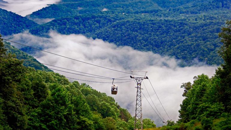 The Bluestone River Gorge aerial tram near Pipestem, West Virginia The Bluestone River Gorge aerial tram near Pipestem, West Virginia