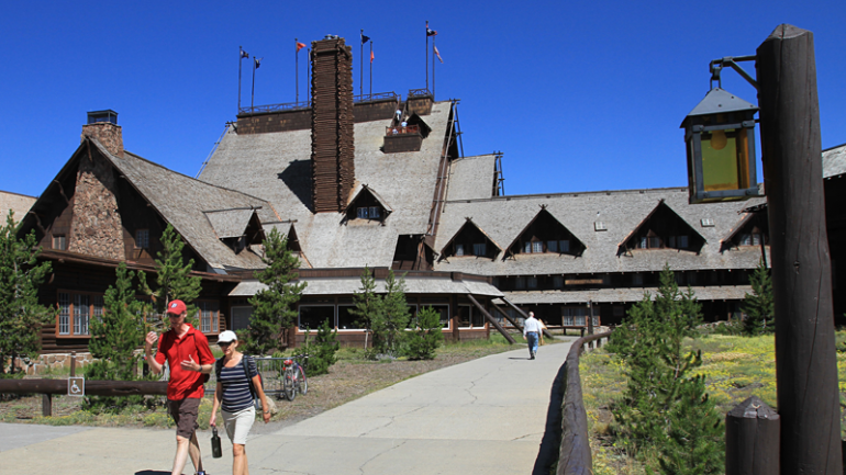 The Old Faithful Inn, a national historic landmark, offers tours and educational programs for kids. The Old Faithful Inn, a national historic landmark, offers tours and educational programs for kids.