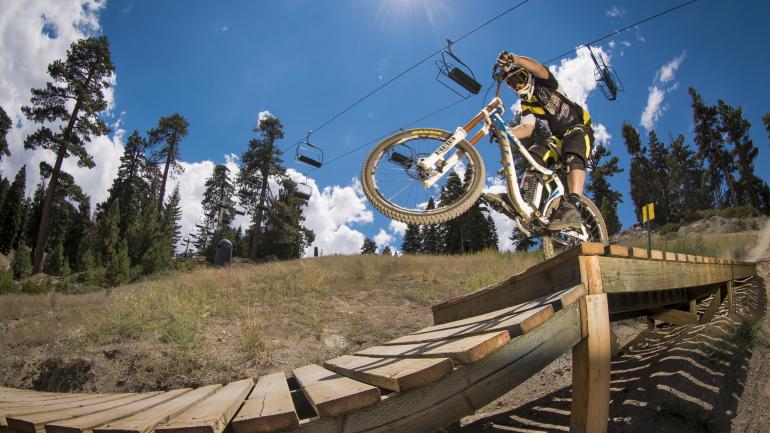 The winding trails, varied terrain and small obstacles at Snow Summit Bike Park will thrill riders of all skill levels. The winding trails, varied terrain and small obstacles at Snow Summit Bike Park will thrill riders of all skill levels.