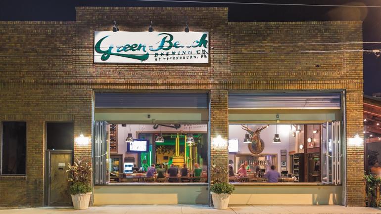 Green Bench Brewing opens to The EDGE District of downtown St. Petersburg, packed with restaurants, art galleries and shops. Green Bench Brewing opens to The EDGE District of downtown St. Petersburg, packed with restaurants, art galleries and shops.