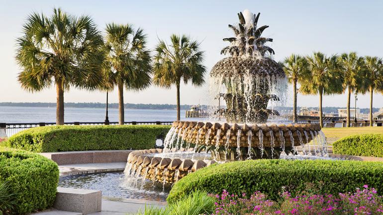 The Pineapple Fountain in Charleston Waterfront Park The Pineapple Fountain in Charleston Waterfront Park
