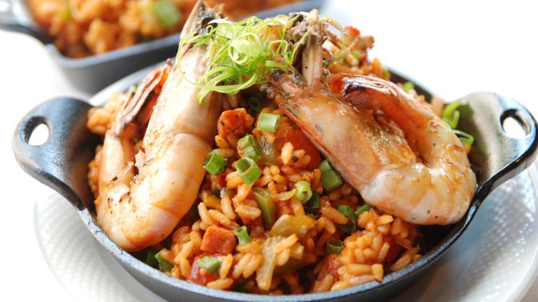 Jambalaya is a one-dish meal that changes with the seasons. Yours might include shrimp or alligator, though the dish is always blended with flavorful rice. Jambalaya is a one-dish meal that changes with the seasons. Yours might include shrimp or alligator, though the dish is always blended with flavorful rice.