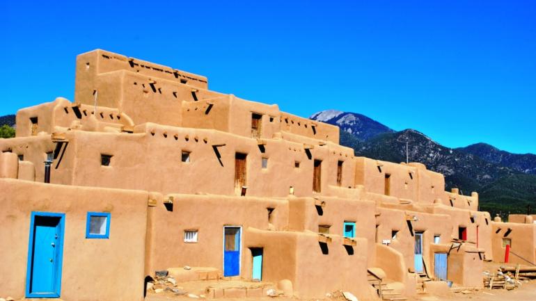 Explore the ancient adobe buildings of the Taos Pueblo. Explore the ancient adobe buildings of the Taos Pueblo.