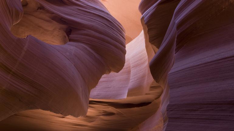 The famed curves in Arizona's Antelope Canyon. The famed curves in Arizona's Antelope Canyon.