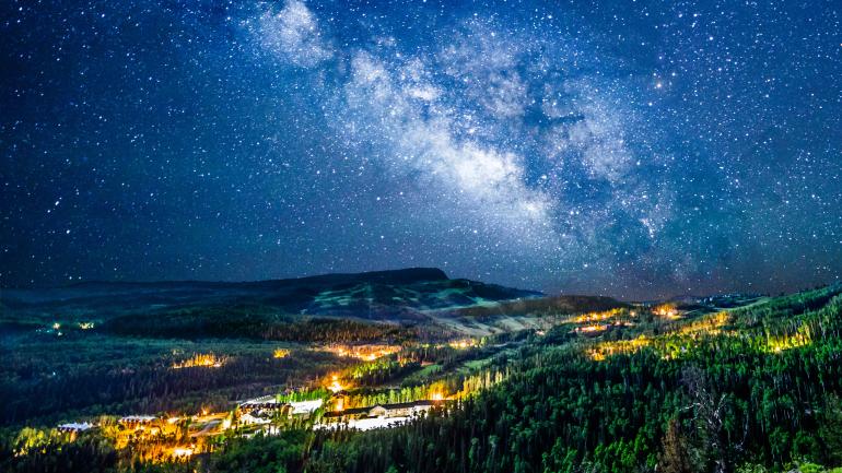 A starry night over a Utah town A starry night over a Utah town