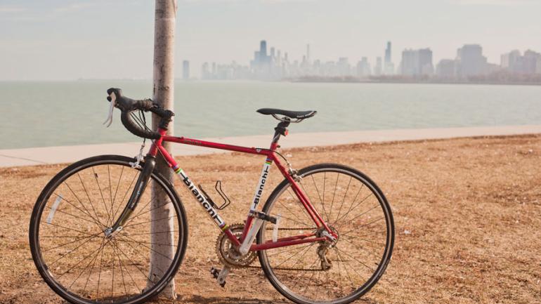 A bike in Chicago, Illinois A bike in Chicago, Illinois