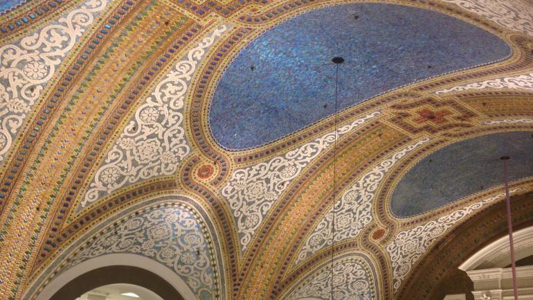 The ornate Tiffany Ceiling at Macy's State Street The ornate Tiffany Ceiling at Macy's State Street