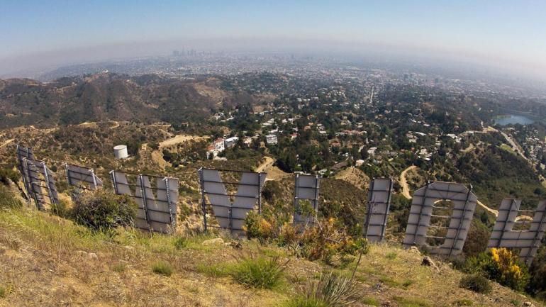 The famous Hollywood sign in Griffith Park The famous Hollywood sign in Griffith Park