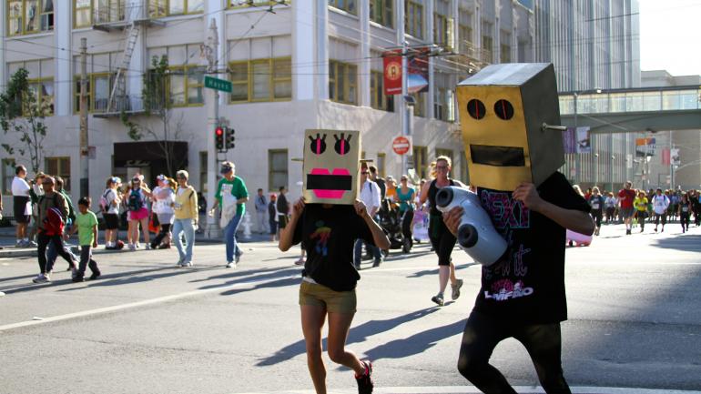 Runners often dress in costume for Bay to Breakers, a San Francisco race that embraces the city’s spirit of free expression. Runners often dress in costume for Bay to Breakers, a San Francisco race that embraces the city’s spirit of free expression.