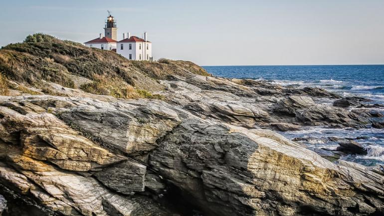 The Beavertail Lighthouse offers beautiful views of the Narragansett Bay from its perch on the southern tip of Conanicut Island. The Beavertail Lighthouse offers beautiful views of the Narragansett Bay from its perch on the southern tip of Conanicut Island.