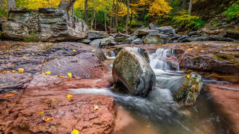 Cascading stream at Catskill Forest Preserve Cascading stream at Catskill Forest Preserve
