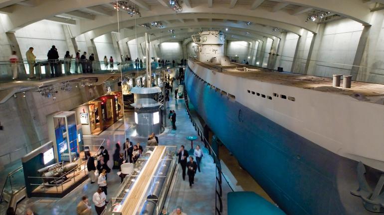 Taking in the full size of the World War II German submarine at the Museum of Science and Industry Taking in the full size of the World War II German submarine at the Museum of Science and Industry