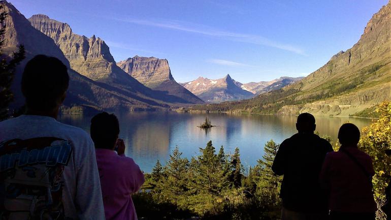 Taking in the stunning views of Glacier National Park, Montana Taking in the stunning views of Glacier National Park, Montana