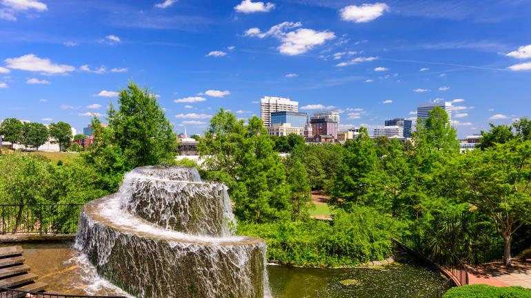 Finlay Park and the Columbia, South Carolina skyline Finlay Park and the Columbia, South Carolina skyline