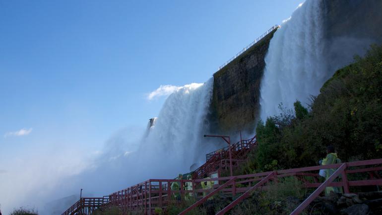 Unique perspective of Niagara Falls on the Cave of the Winds tour Unique perspective of Niagara Falls on the Cave of the Winds tour
