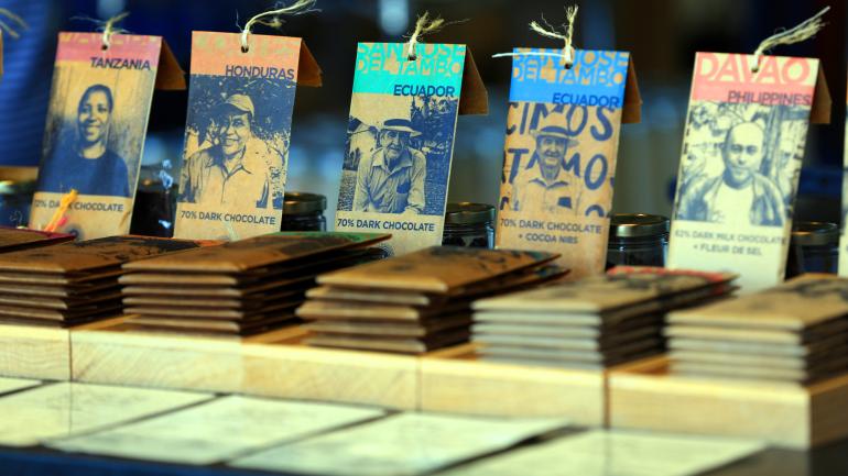 Chocolate bars at Askinosie Chocolate on Historic C Street in Springfield, Missouri Chocolate bars at Askinosie Chocolate on Historic C Street in Springfield, Missouri