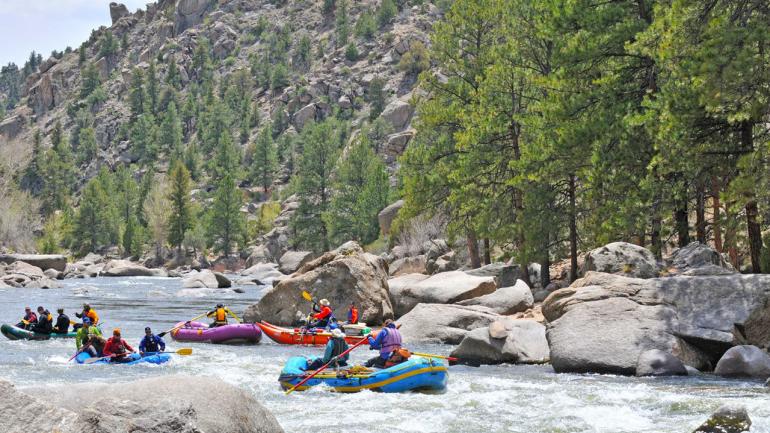 Whitewater rafting at Browns Canyon National Monument in Chaffee County Whitewater rafting at Browns Canyon National Monument in Chaffee County