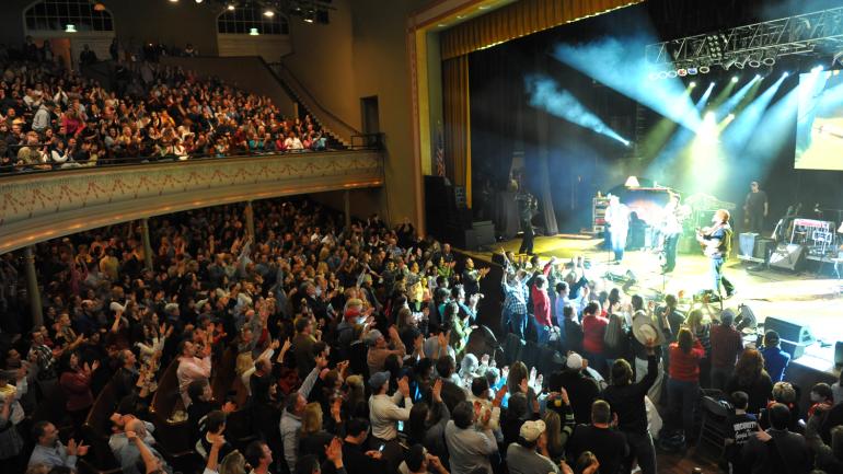 Interior of Ryman Auditorium, one of Nashville's oldest and most famous live music venues Interior of Ryman Auditorium, one of Nashville's oldest and most famous live music venues
