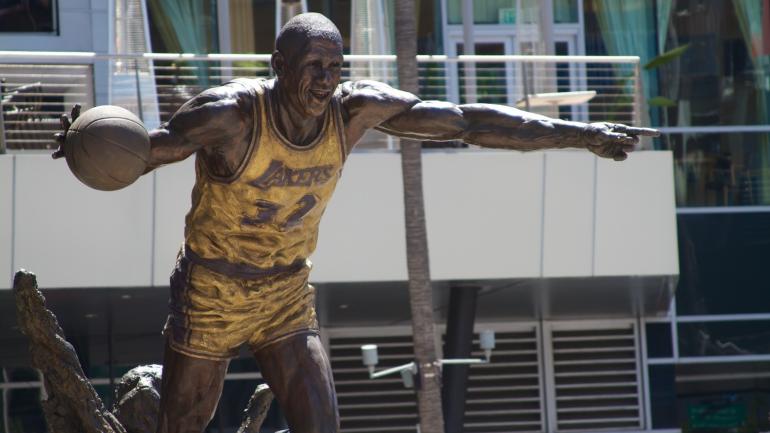 Magic Johnson statue at the Staples Center Magic Johnson statue at the Staples Center