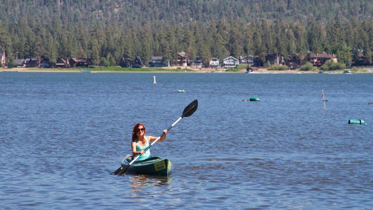 Kayaking at Big Bear Lake, California Kayaking at Big Bear Lake, California