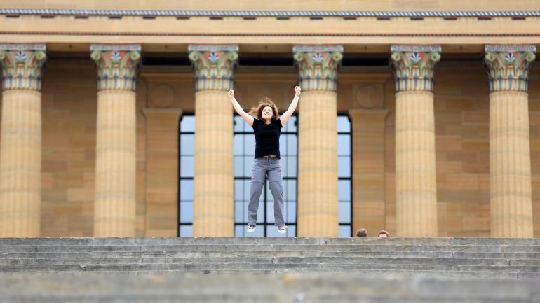 Being “Rocky” at the Philadelphia Museum of Art in Pennsylvania Being “Rocky” at the Philadelphia Museum of Art in Pennsylvania